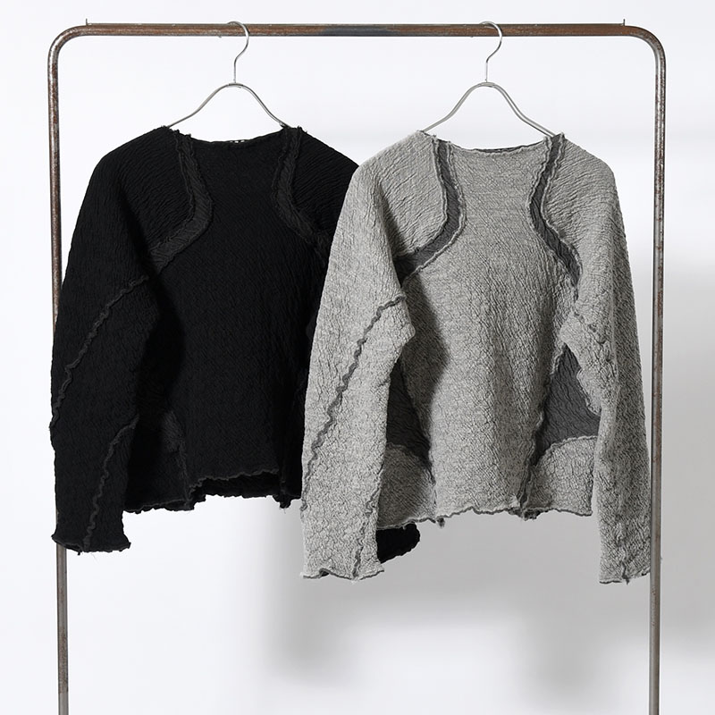 PANELED LONG SLEEVE T SHIRT -2.COLOR-