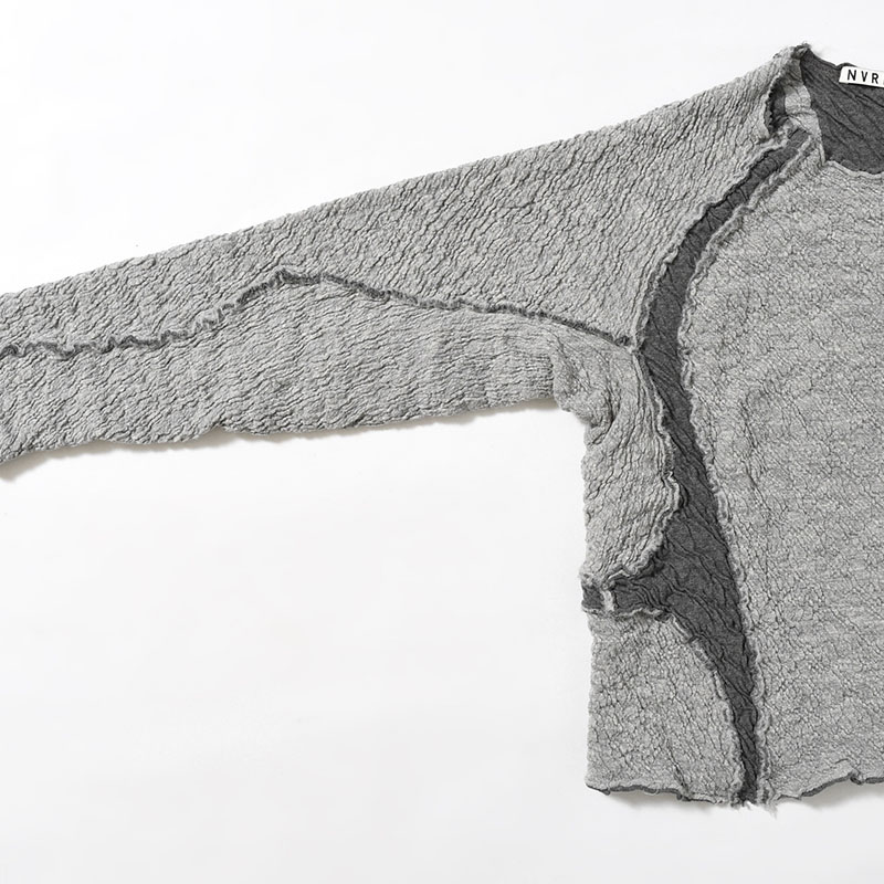 PANELED LONG SLEEVE T SHIRT -2.COLOR-