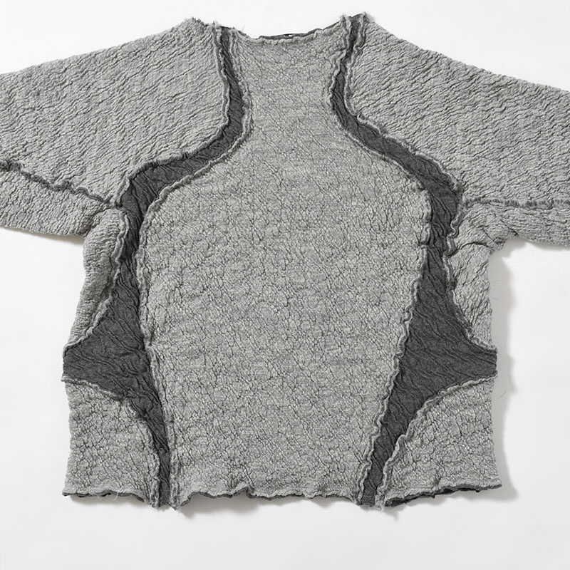 PANELED LONG SLEEVE T SHIRT -2.COLOR-