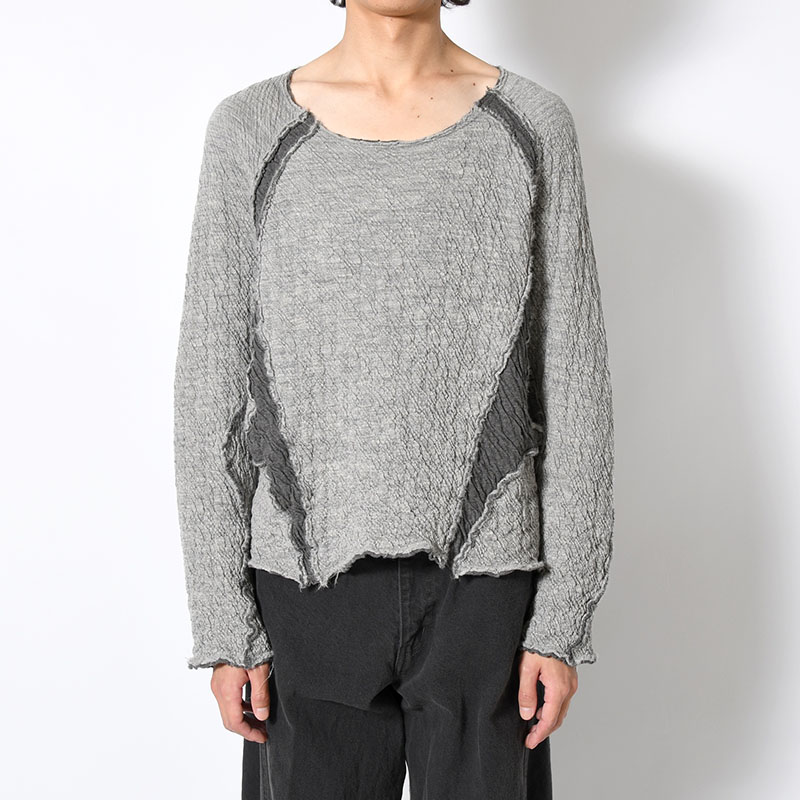 PANELED LONG SLEEVE T SHIRT -2.COLOR-