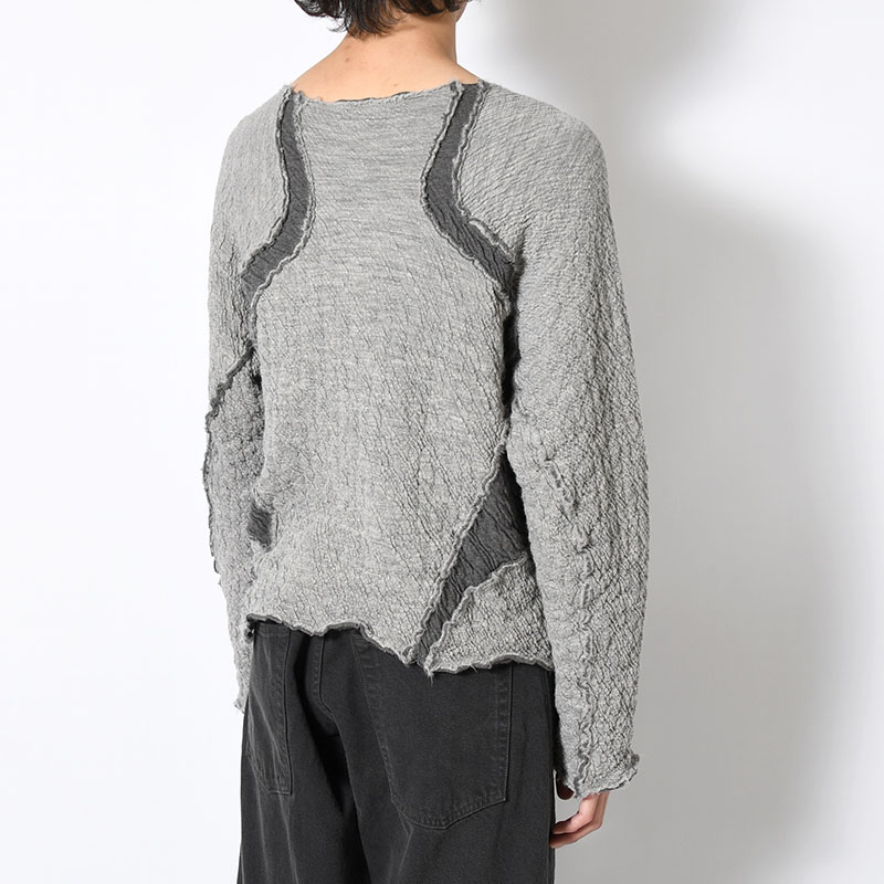PANELED LONG SLEEVE T SHIRT -2.COLOR-