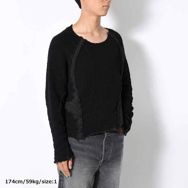 PANELED LONG SLEEVE T SHIRT -2.COLOR-