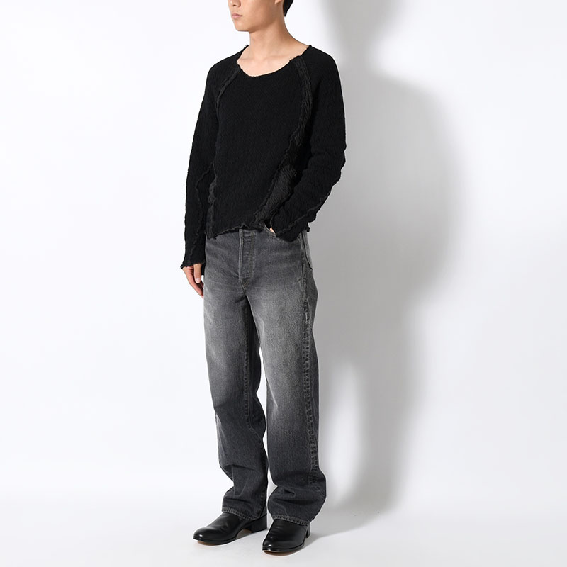 PANELED LONG SLEEVE T SHIRT -2.COLOR-