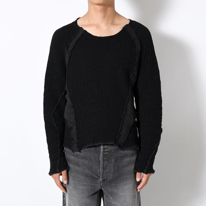 PANELED LONG SLEEVE T SHIRT -2.COLOR-