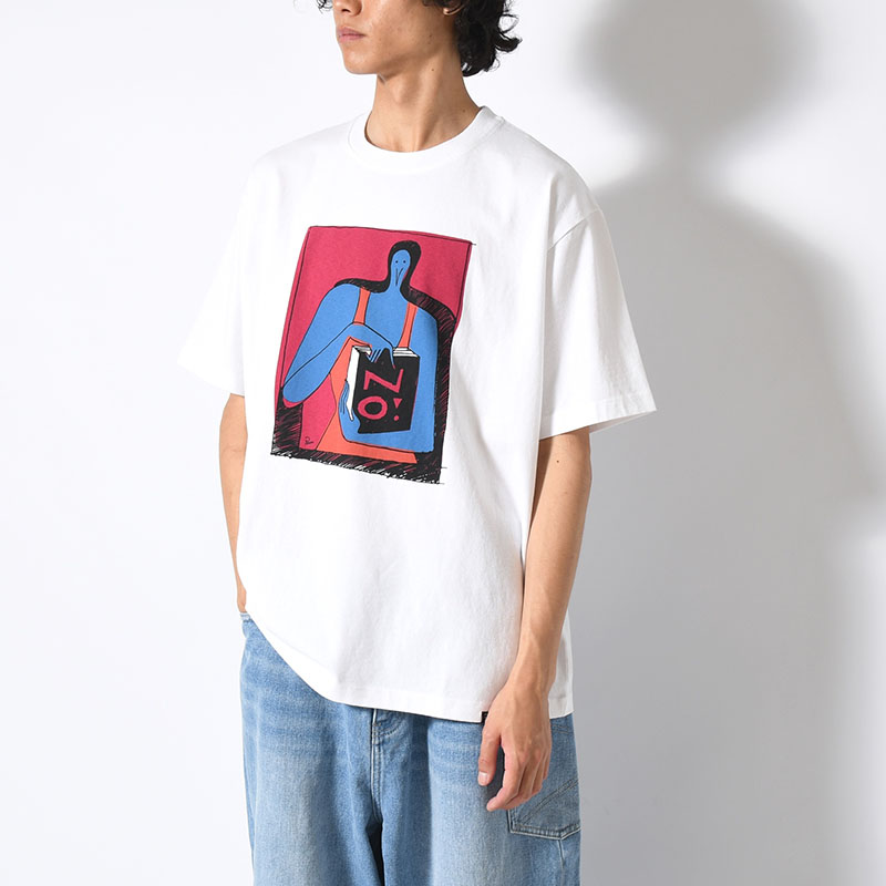 NO BOOKS T-SHIRT -WHITE-