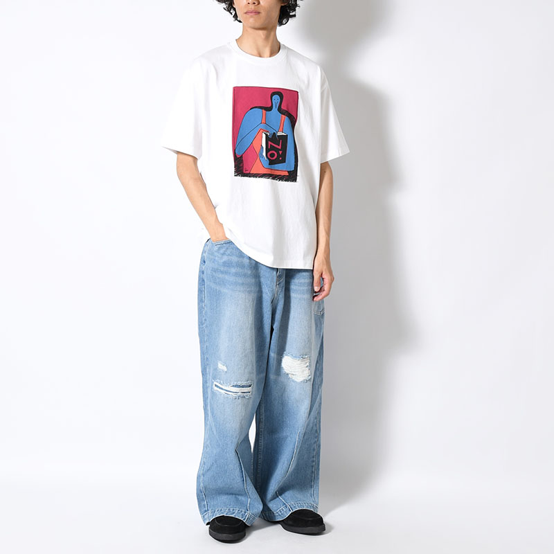 NO BOOKS T-SHIRT -WHITE-
