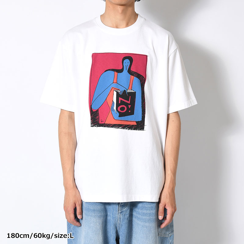NO BOOKS T-SHIRT -WHITE-
