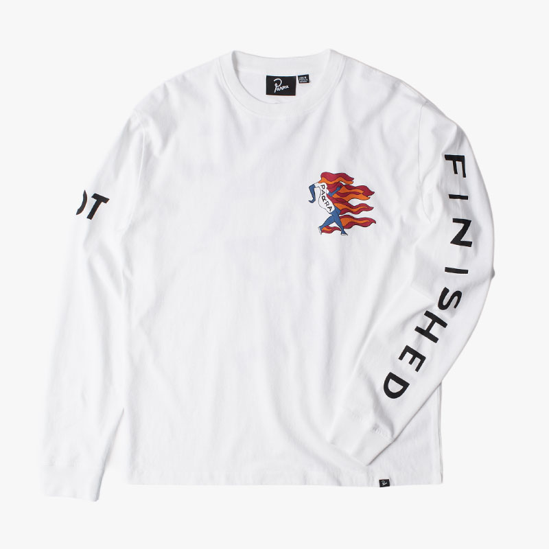 NOT FINISHED LONG SLEEVE T-SHIRT -WHITE-