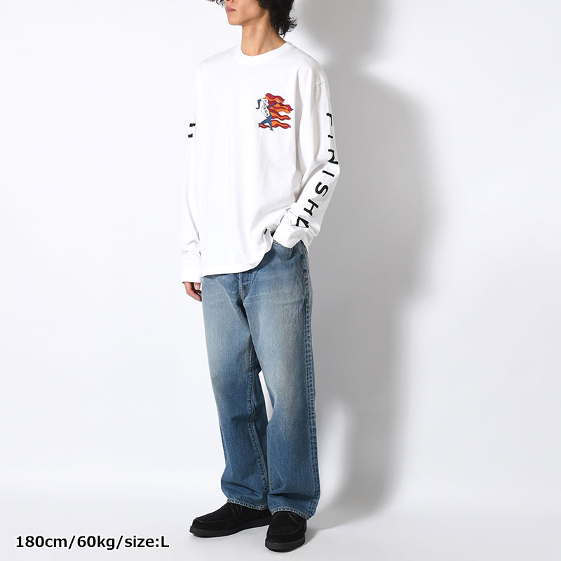 NOT FINISHED LONG SLEEVE T-SHIRT -WHITE-