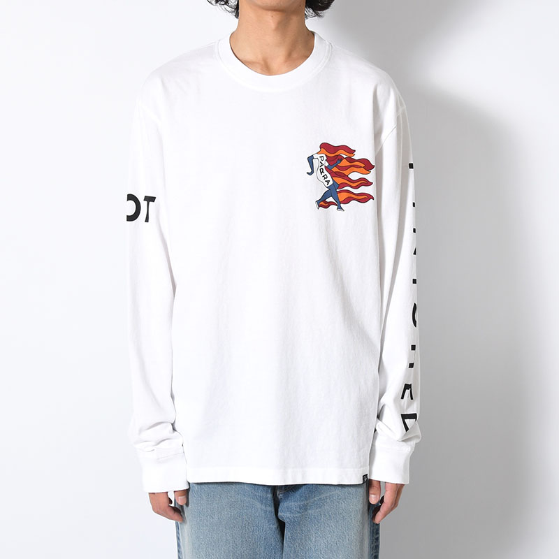 NOT FINISHED LONG SLEEVE T-SHIRT -WHITE-
