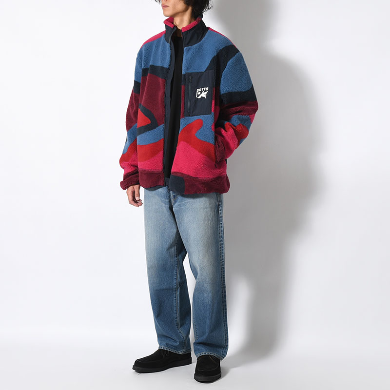 FULL FTP BOOSTER POLAR FLEECE JACKET -RED-