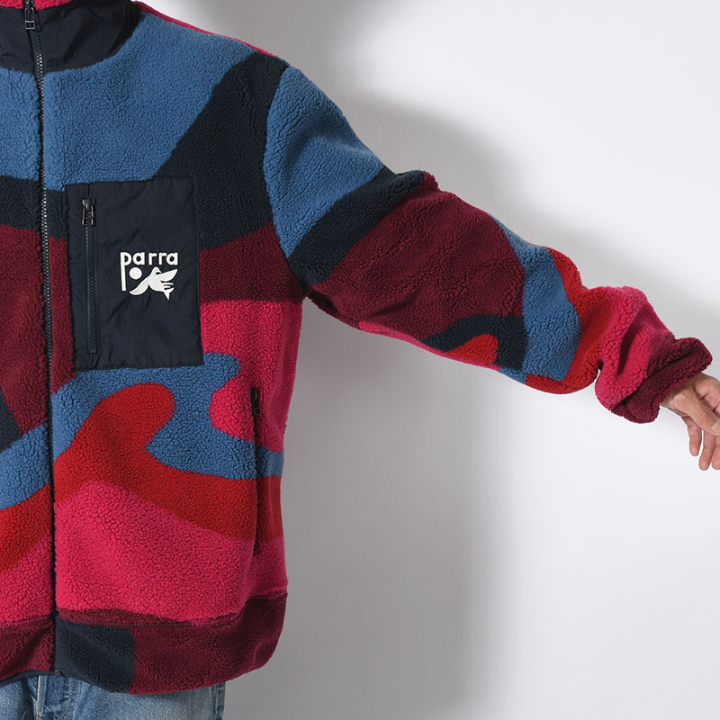 FULL FTP BOOSTER POLAR FLEECE JACKET -RED-