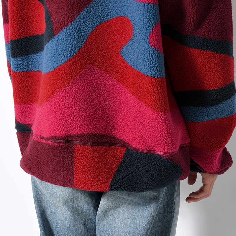 FULL FTP BOOSTER POLAR FLEECE JACKET -RED-