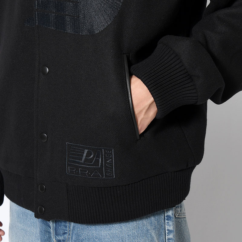 NOT MOVIE QUALITY VARSITY JACKET -BLACK-