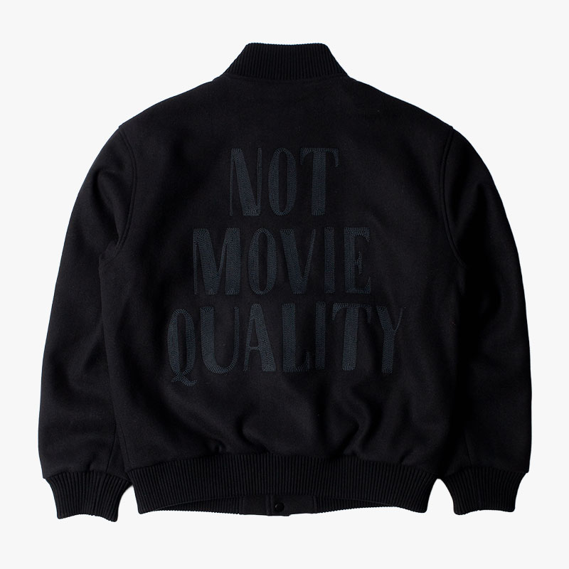 NOT MOVIE QUALITY VARSITY JACKET -BLACK-