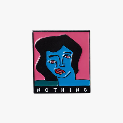 NOTHING FACE ENAMEL PIN -PINK-