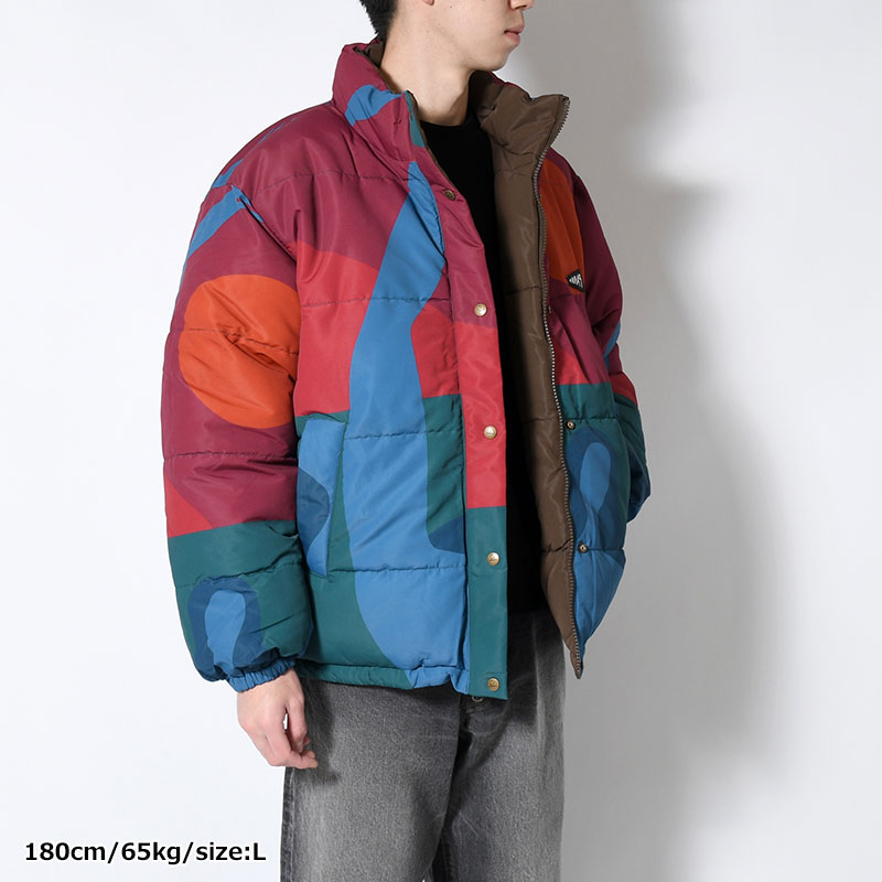 PROTECT THE SUN REVERSIBLE PUFFER JACKET -BROWN-