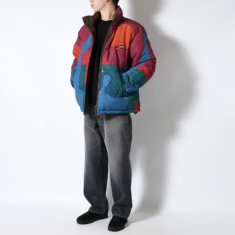 PROTECT THE SUN REVERSIBLE PUFFER JACKET -BROWN-