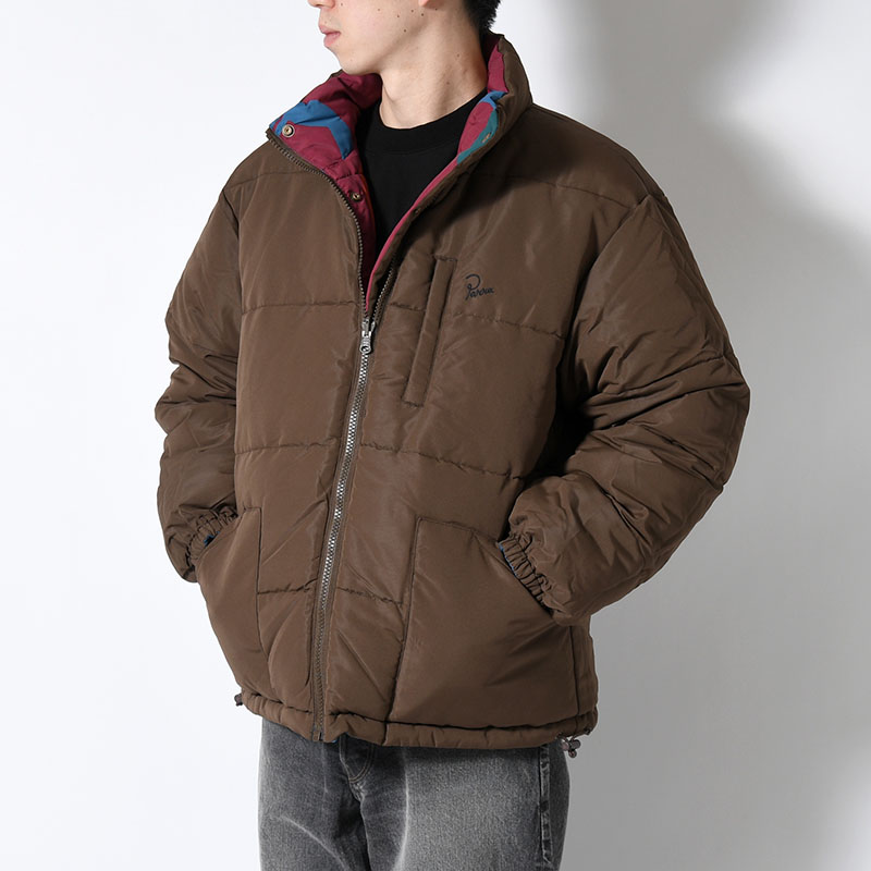 PROTECT THE SUN REVERSIBLE PUFFER JACKET -BROWN-