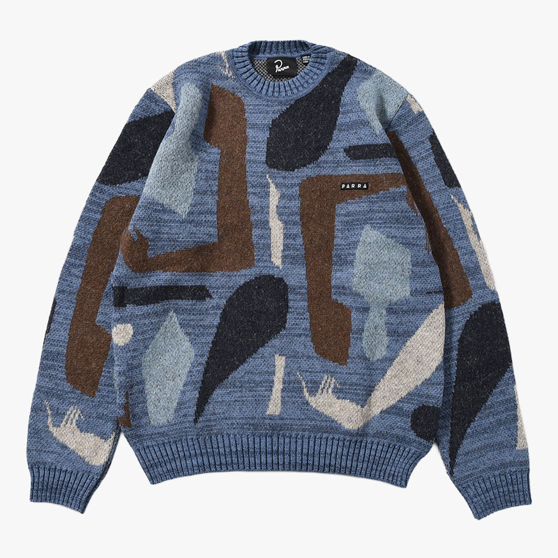 DETACHED KNITTING PULLOVER -BLUE-