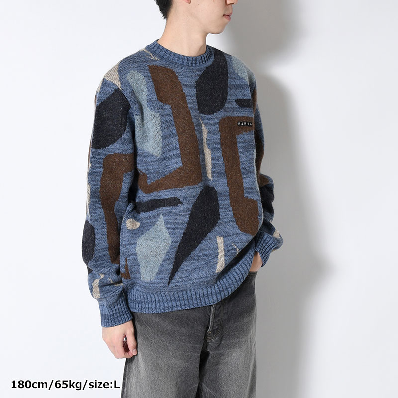 DETACHED KNITTING PULLOVER -BLUE-
