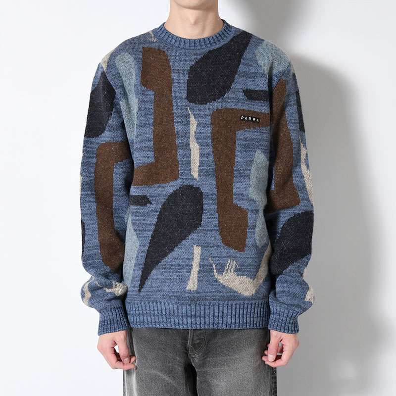 DETACHED KNITTING PULLOVER -BLUE-