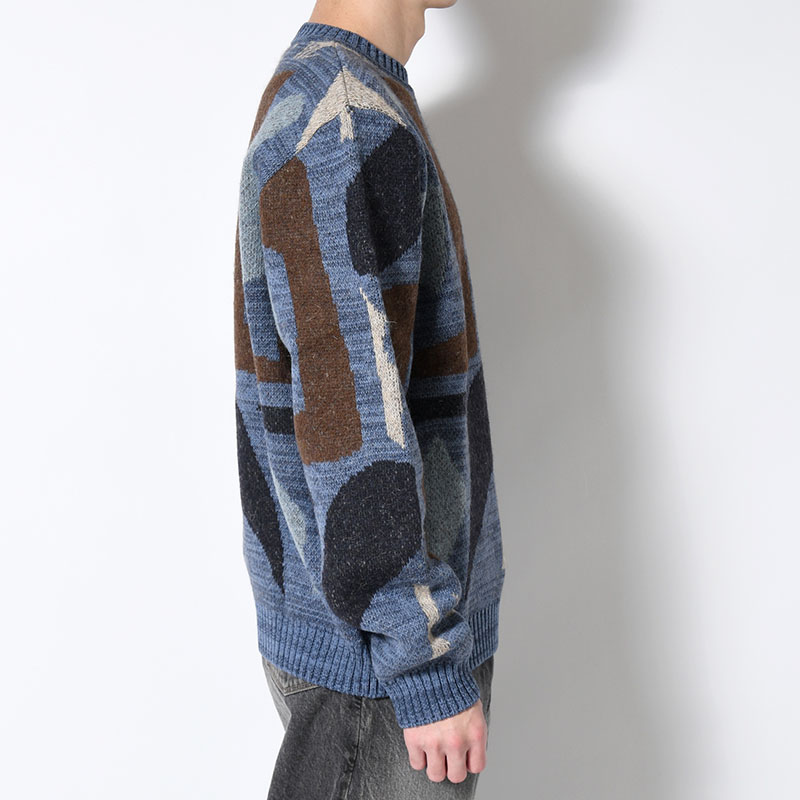 DETACHED KNITTING PULLOVER -BLUE-