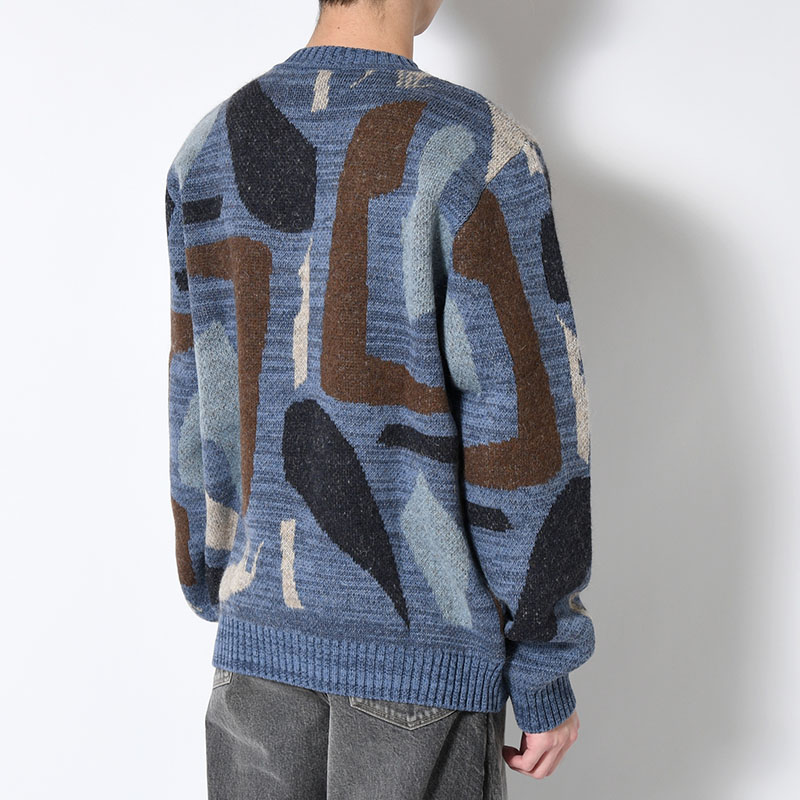 DETACHED KNITTING PULLOVER -BLUE-