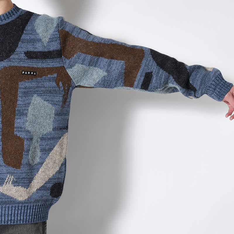 DETACHED KNITTING PULLOVER -BLUE-