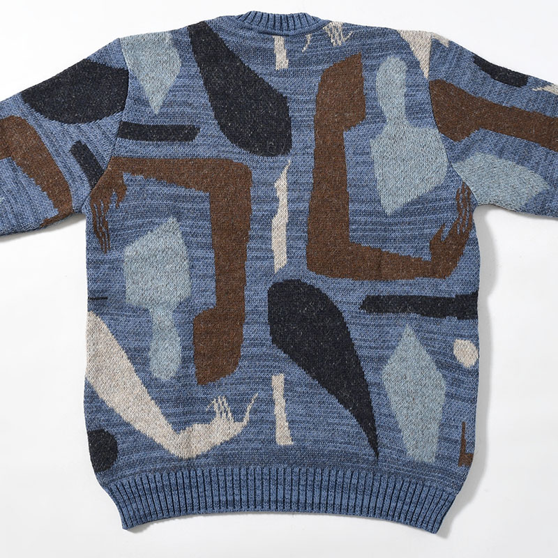 DETACHED KNITTING PULLOVER -BLUE-