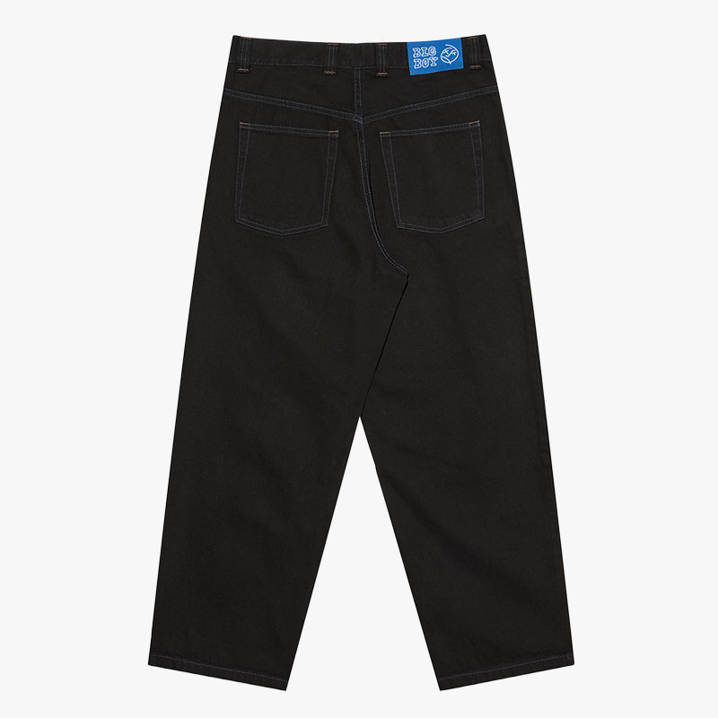 BIG BOY PANTS -BLACK/BLUE STITCHING-