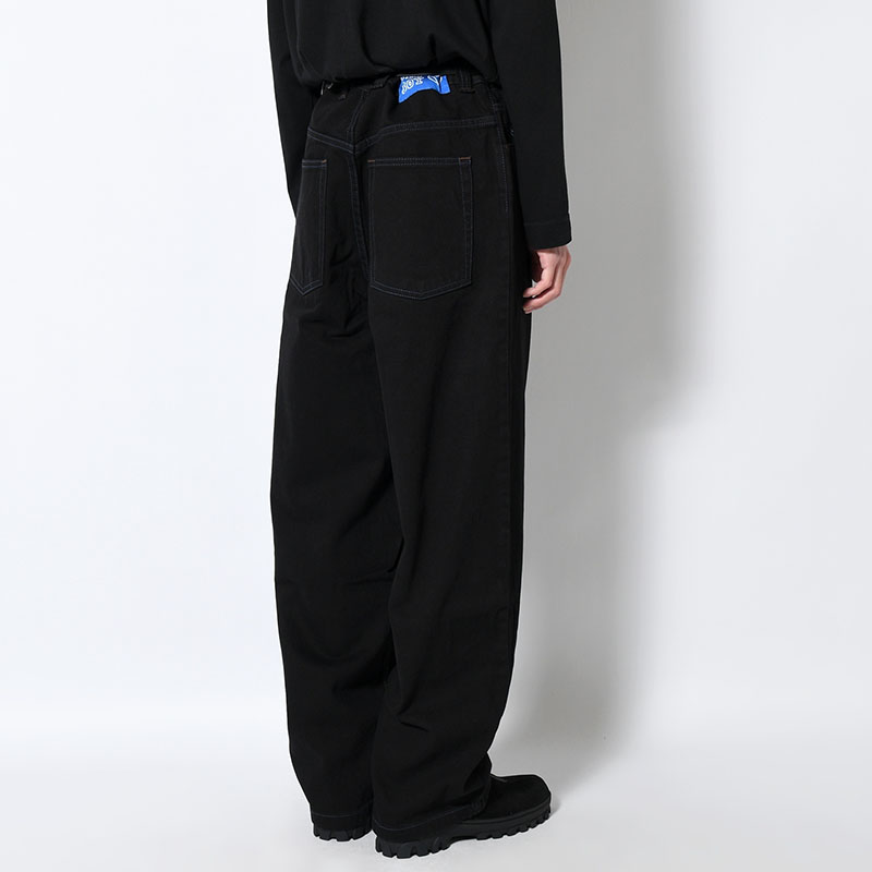 BIG BOY PANTS -BLACK/BLUE STITCHING-