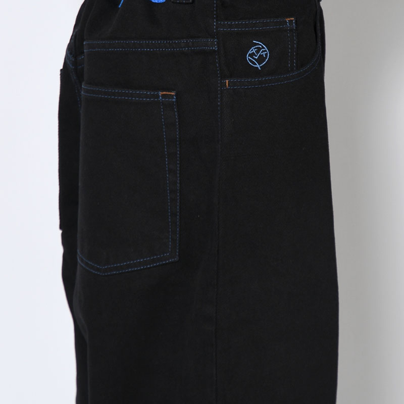 BIG BOY PANTS -BLACK/BLUE STITCHING-