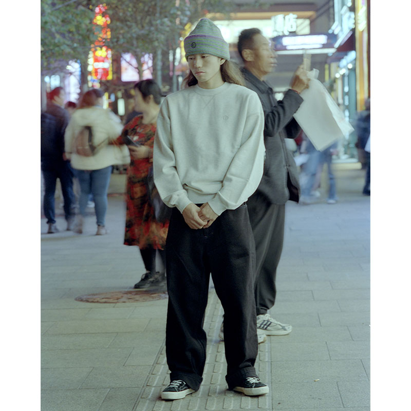 BIG BOY PANTS -BLACK/BLUE STITCHING-