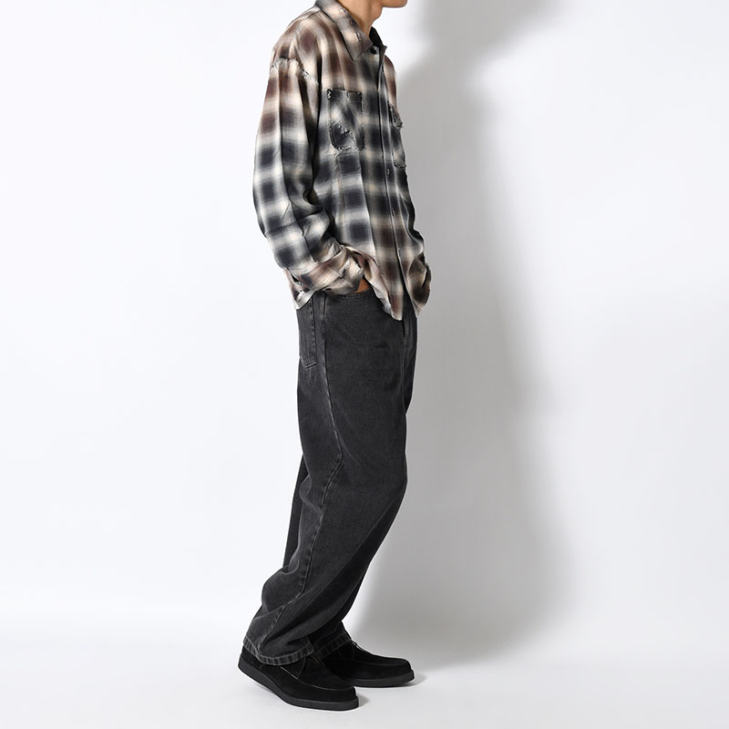 BIG BOY PANTS (WASHED COLOR) -SILVER BLACK-