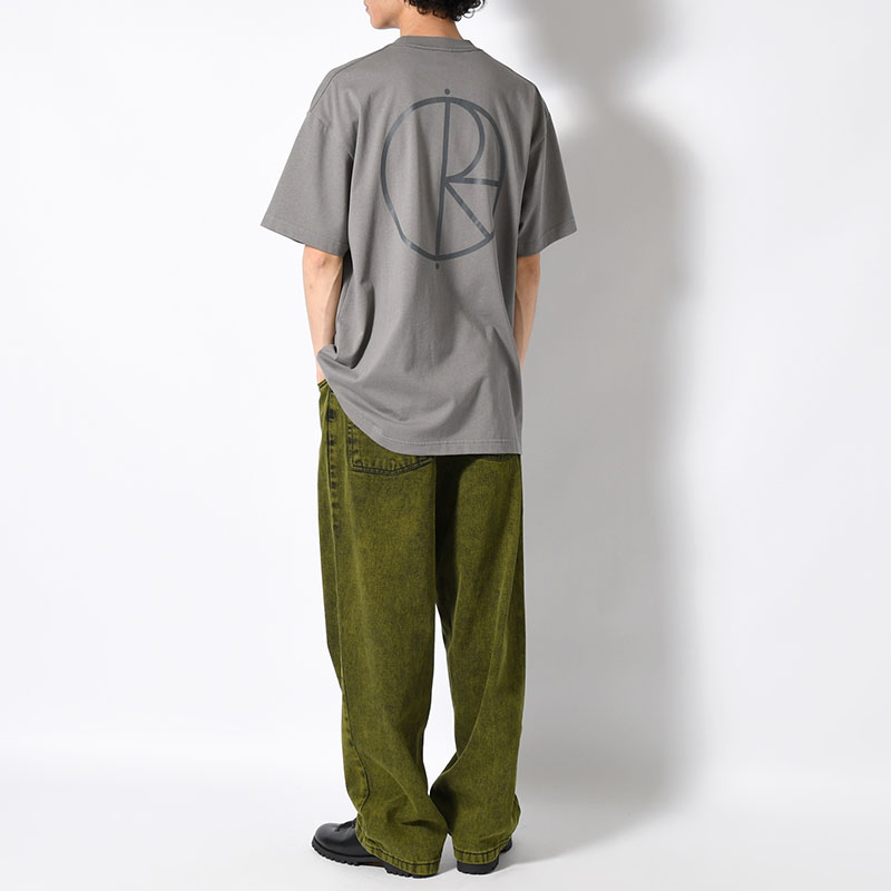 CONTRAST TEE / STROKE LOGO -GREY-
