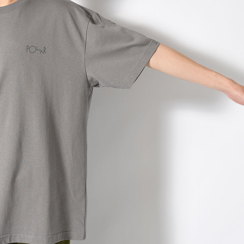 CONTRAST TEE / STROKE LOGO -GREY-