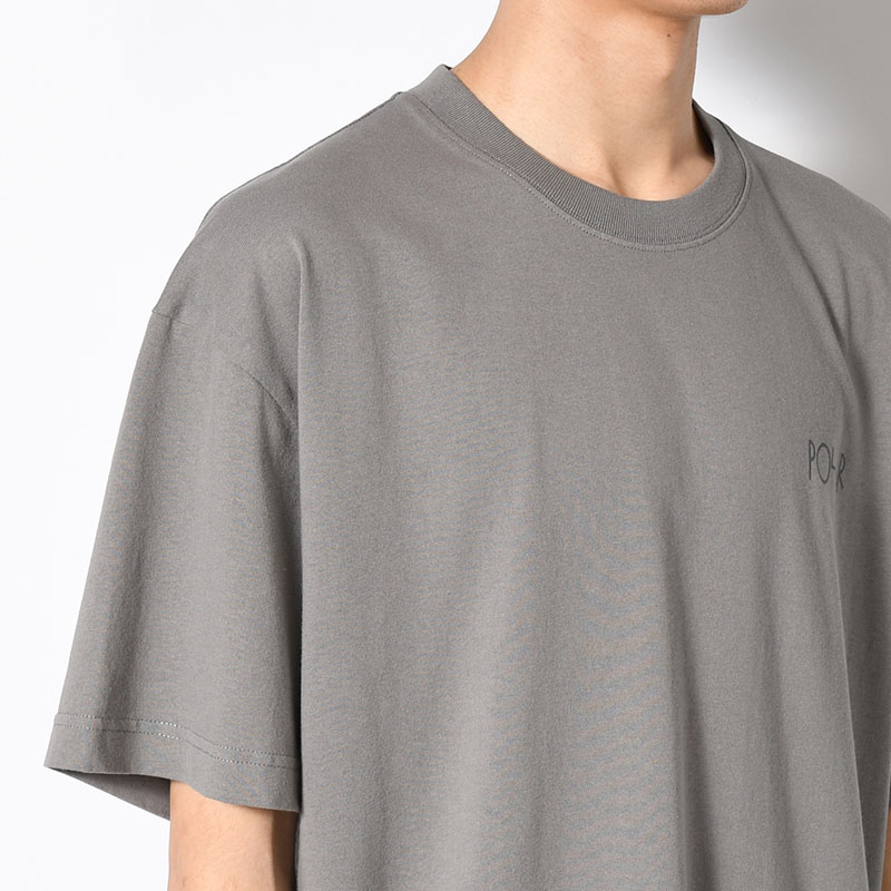 CONTRAST TEE / STROKE LOGO -GREY-