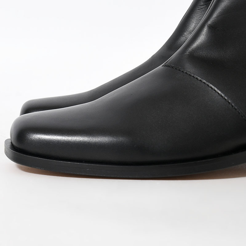 BL SQUARE SIDE ZIP BOOTS -BLACK-