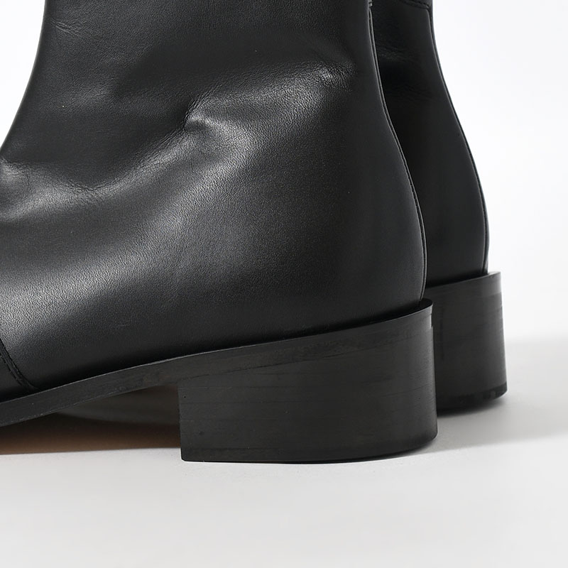 BL SQUARE SIDE ZIP BOOTS -BLACK-