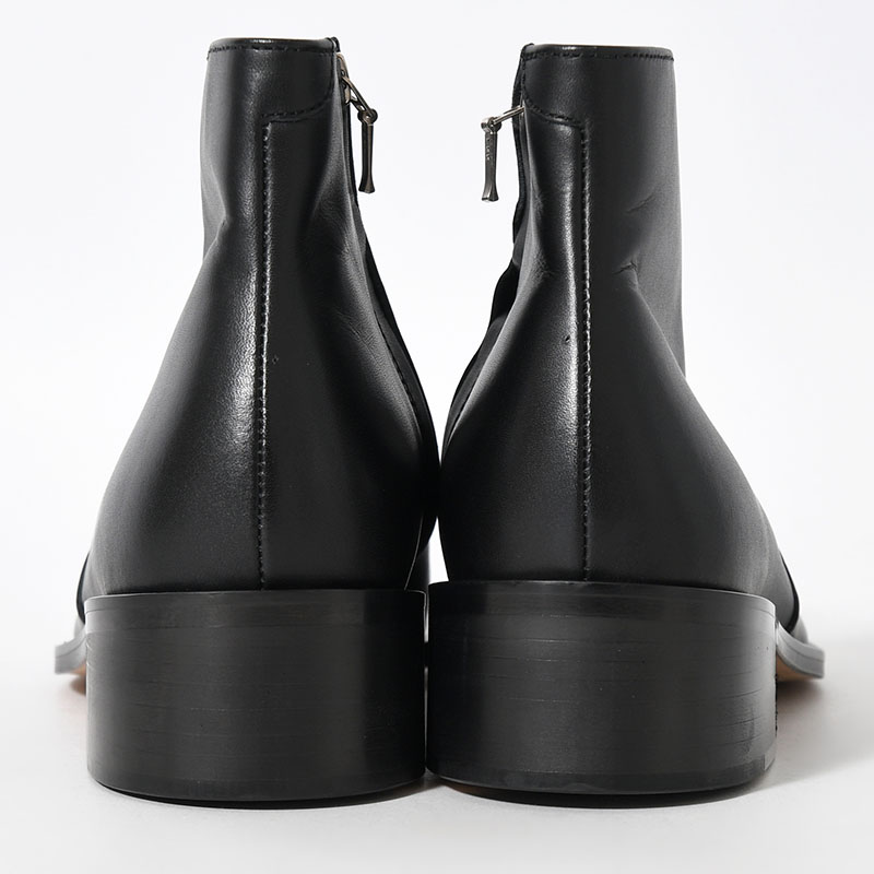 BL SQUARE SIDE ZIP BOOTS -BLACK-