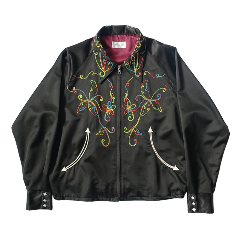 【期間限定:11/10(mon)～16(sun)】RAINBOW EMBROIDERY WESTERN JACKET -2.COLOR-(BLACK)