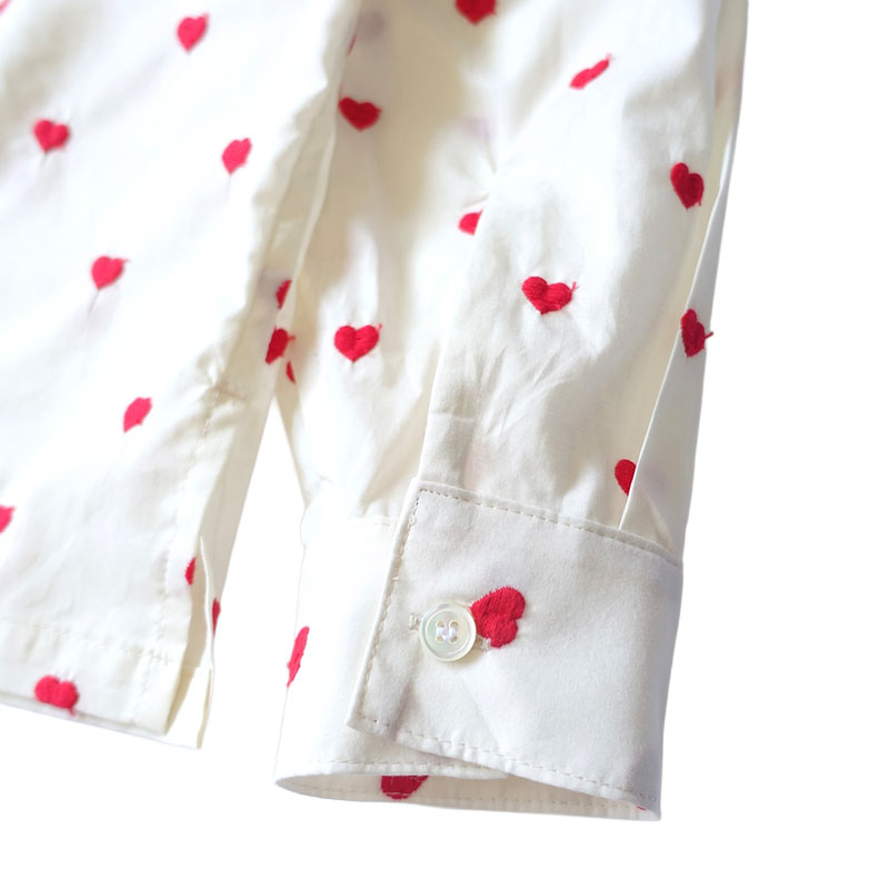 【期間限定:11/10(mon)～16(sun)】EMBROIDERY HEART WORK SHIRTS -2.COLOR-