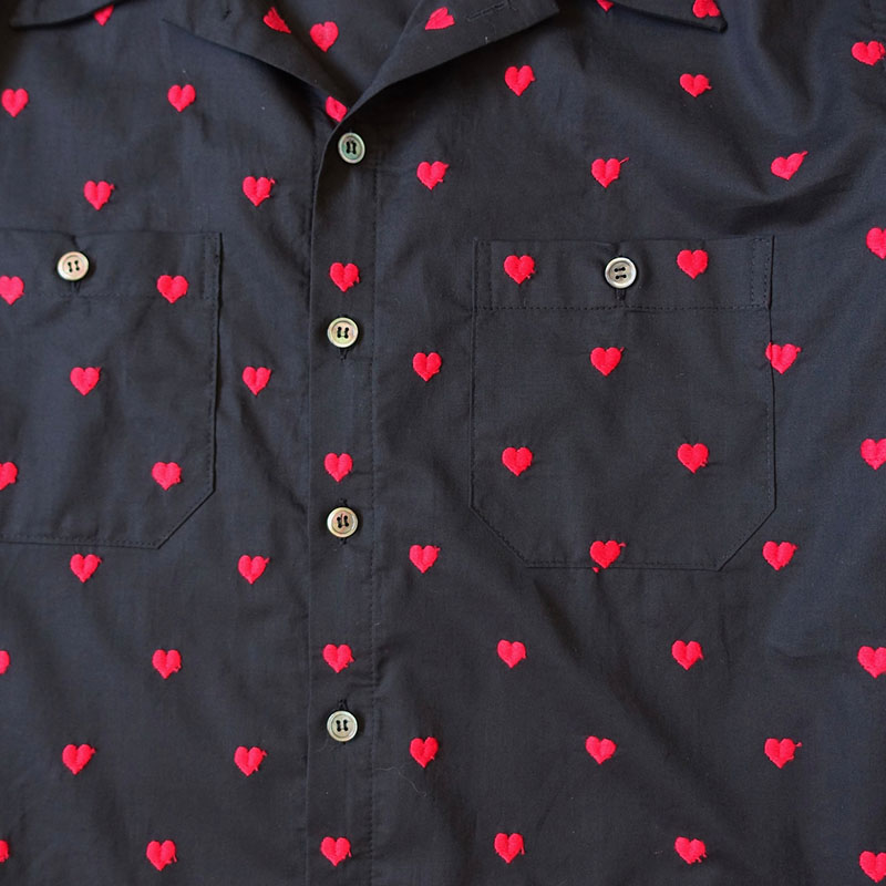 【期間限定:11/10(mon)～16(sun)】EMBROIDERY HEART WORK SHIRTS -2.COLOR-