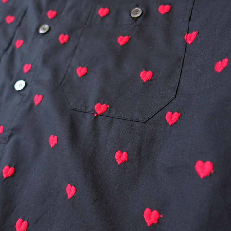 【期間限定:11/10(mon)～16(sun)】EMBROIDERY HEART WORK SHIRTS -2.COLOR-