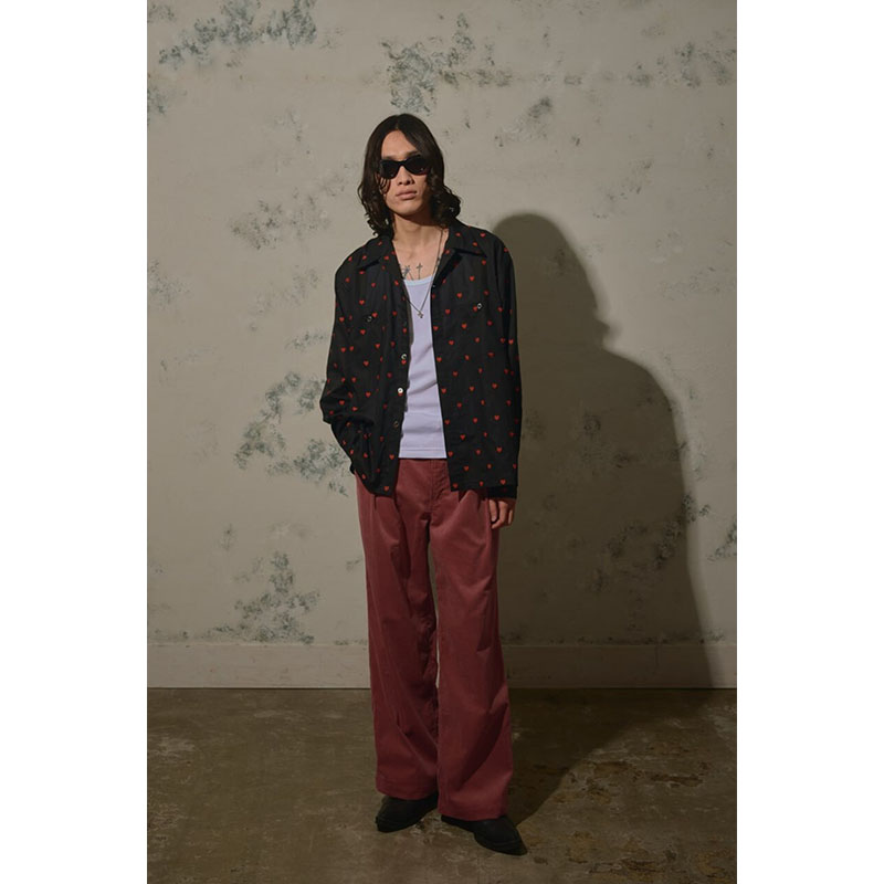 【期間限定:11/10(mon)～16(sun)】EMBROIDERY HEART WORK SHIRTS -2.COLOR-