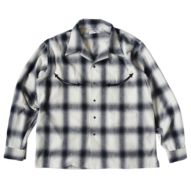 【期間限定:11/10(mon)～16(sun)】OMBRECHECK FRINGE SHIRTS -2.COLOR-