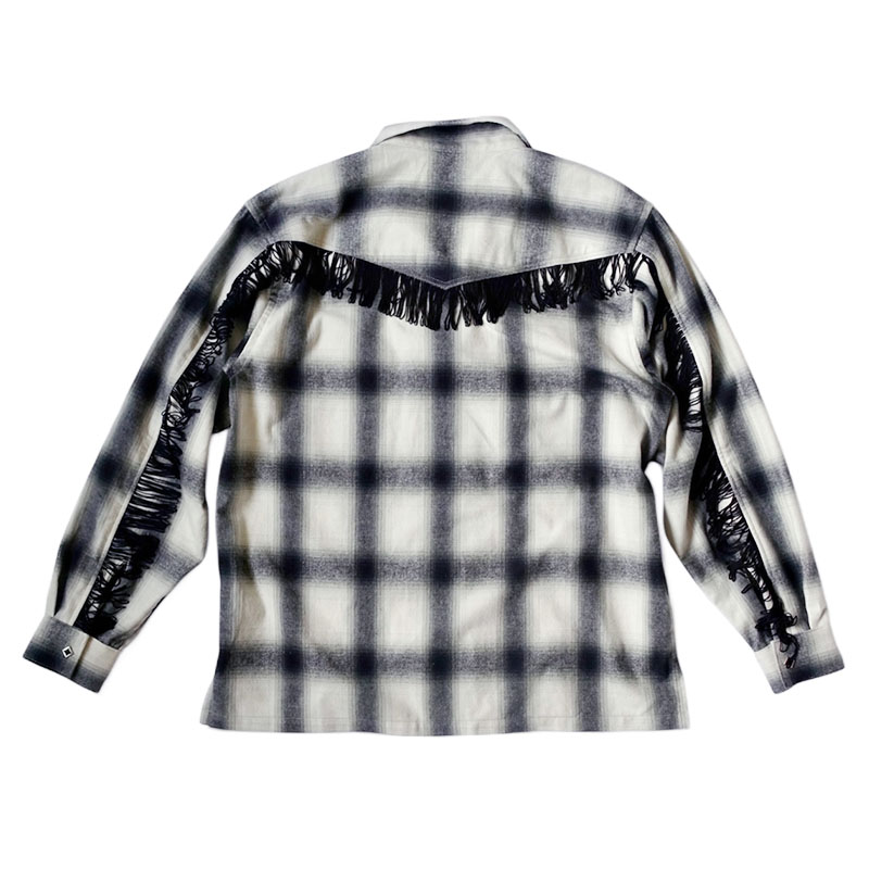 【期間限定:11/10(mon)～16(sun)】OMBRECHECK FRINGE SHIRTS -2.COLOR-