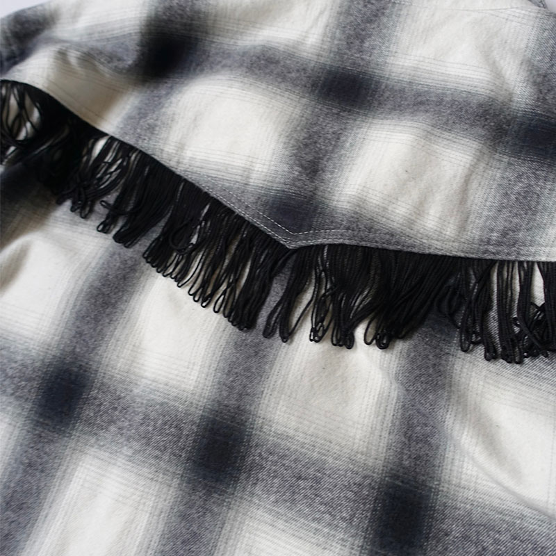 【期間限定:11/10(mon)～16(sun)】OMBRECHECK FRINGE SHIRTS -2.COLOR-