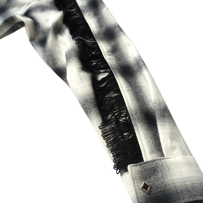 【期間限定:11/10(mon)～16(sun)】OMBRECHECK FRINGE SHIRTS -2.COLOR-